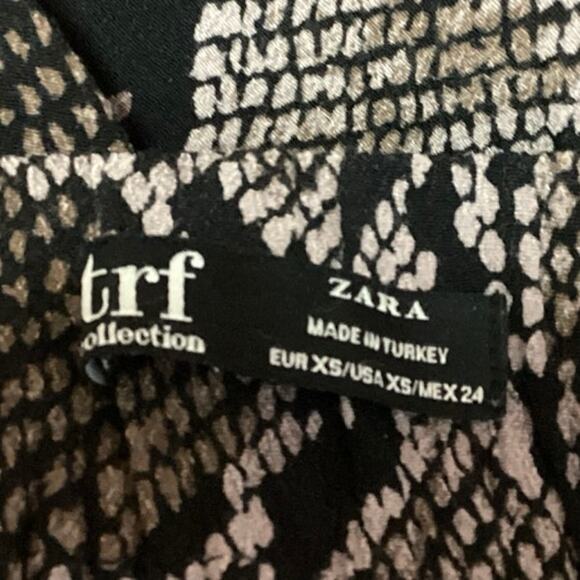 Zara Brown Snake Animal Print High Waist Straight Pencil Knee Length Skirt Sz XS - Picture 5 of 6